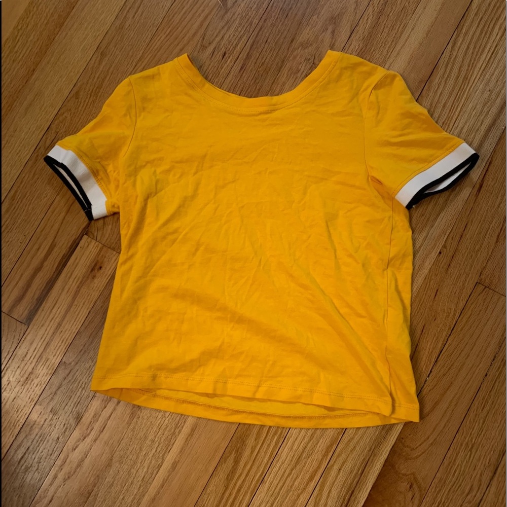 Yellow Girls Crop Tee